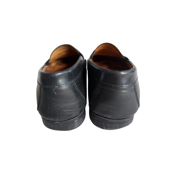JOHNSTON & MURPHY Black Leather Oxford Slip On Dress Loafers Size 11 - Picture 6 of 8